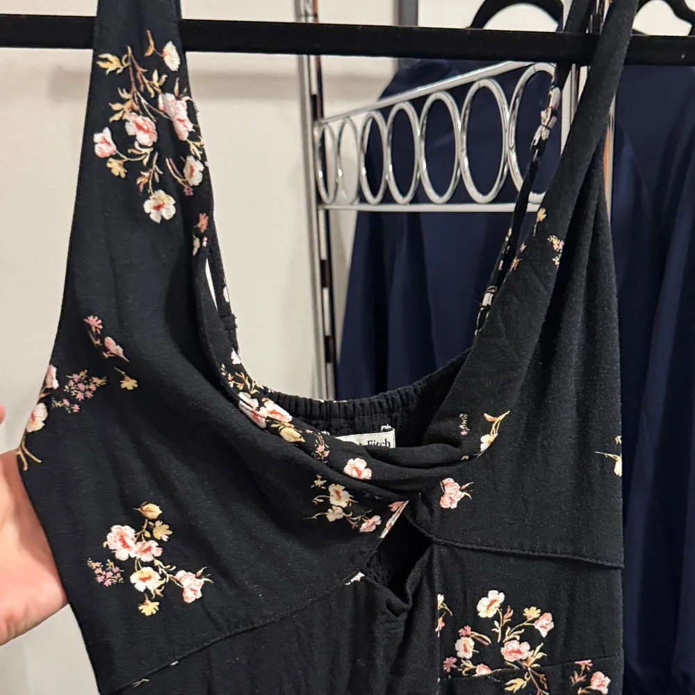 Abercrombie & Fitch Black Floral Midi Dress - Picture 3 of 5